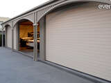 4Ddoors Sectional Garage Door - S-Ribbed in 'Oyster White', with a Woodgrain Finish