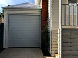 4Ddoors Sectional Garage Door - S-Ribbed in 'Stone Grey', with a Woodgrain Finish